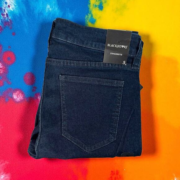 Blackheart Hot Topic NWT Women's Junior 5 Indigo Stingerette Super Skinny Jeans - Picture 1 of 12